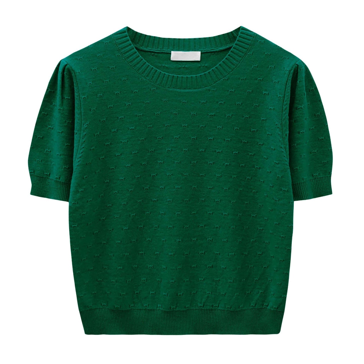 Allo fu retro tornadium cashmere knitted short sleeve 2021 early autumn Korean version of the loose head sweater 18581