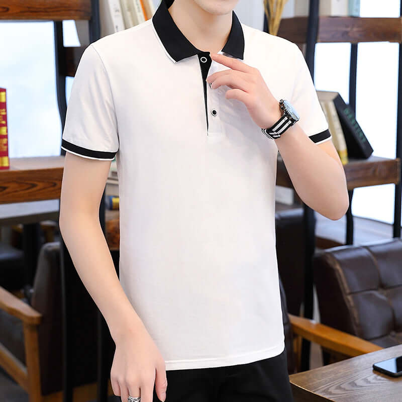 Summer men's short sleeve clothes Korean fashion thin section lapel POLO shirt men's casual casual half-sleeved T-shirt