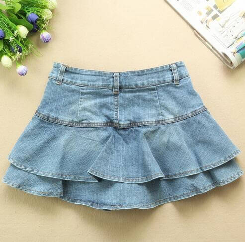 LANFUBEISI Ruffle Pleated Skirts Womens 2022 Summer Low Waist A Line Y2K Denim Skirt Sexy Mini Short Skirts Women Sex Jeans Woman Skirts