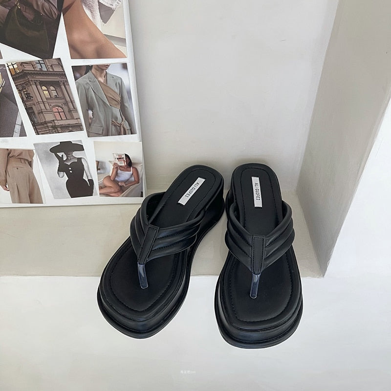 Solid Summer Platform Sandals