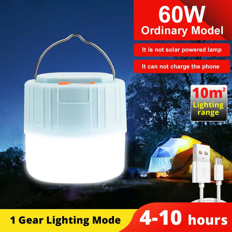 High Power Solar LED Camping Light USB Rechargeable Bulb For Outdoor Tent Lamp Portable Lantern Emergency Lights For BBQ Hiking