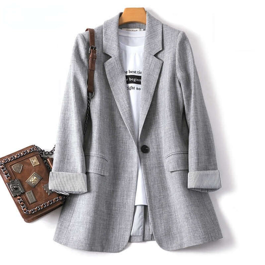 Ladies Long Sleeve Spring Casual Blazer New Fashion Business Plaid Suits Women Work Office Blazer Women Coats  Woman Jacket