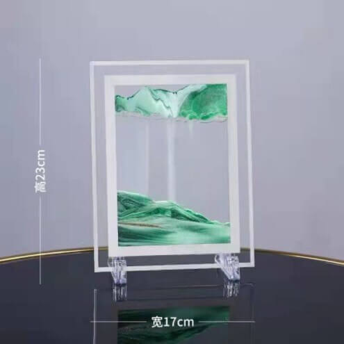 3D Moving Sand Art Picture Round Glass Deep Sea Sandscape In Motion Display Flowing Sand Frame Sand Painting