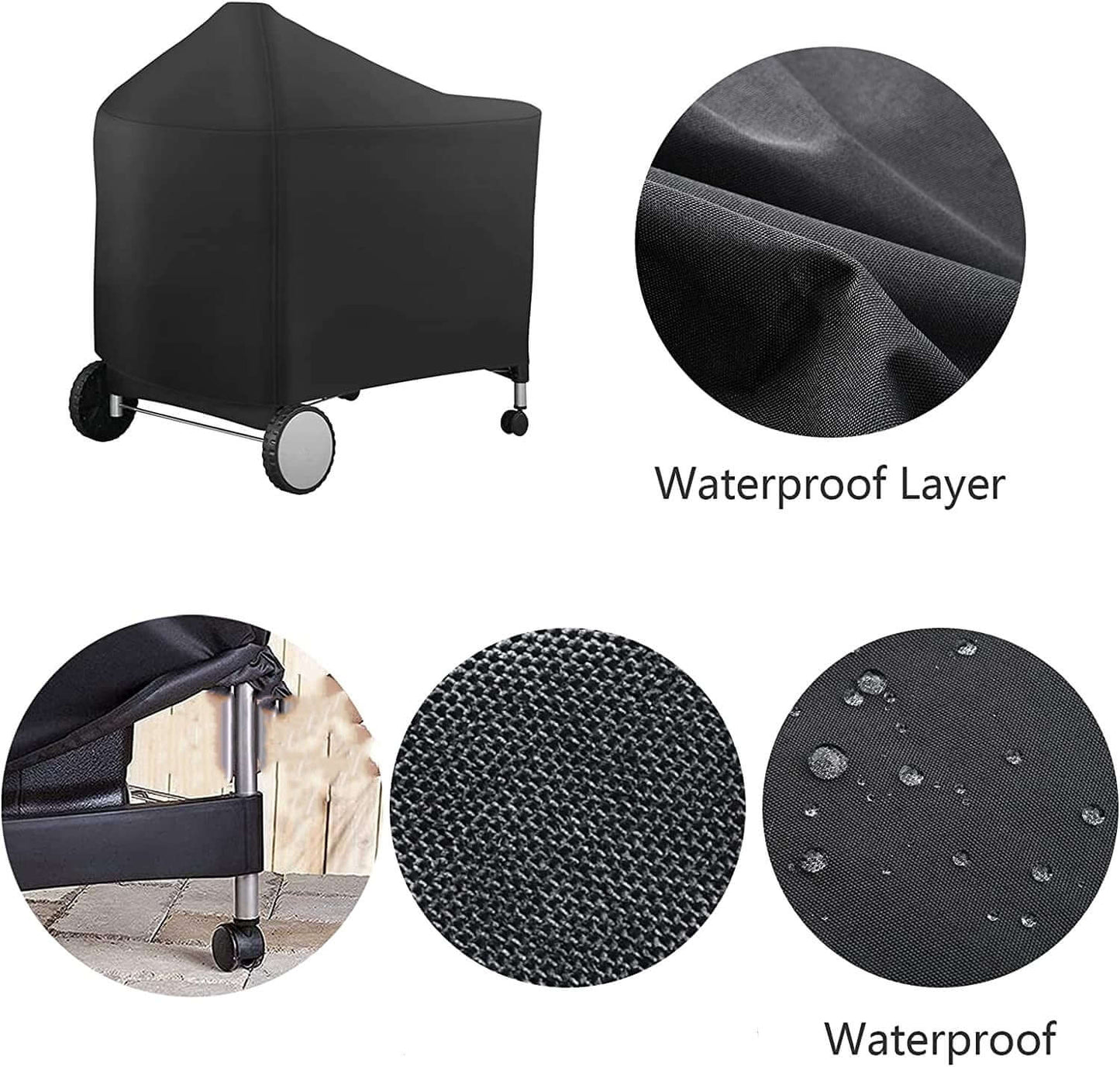 Anti-Dust BBQ Grill Cover For Weber 7152 Waterproof Charcoal Grills BBQ Covers Outdoor Camping Barbeque Cover Rain Protective
