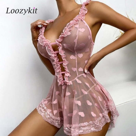 Plus Size Woman Lingerie Sexy Sleepwear Lace Dress Sexy Baby Doll Lingerie Hot Erotic Underwear Nightwear Pajamas Porno Costumes