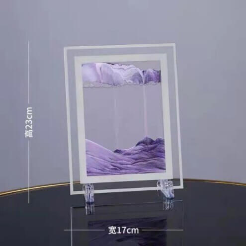 3D Moving Sand Art Picture Round Glass Deep Sea Sandscape In Motion Display Flowing Sand Frame Sand Painting