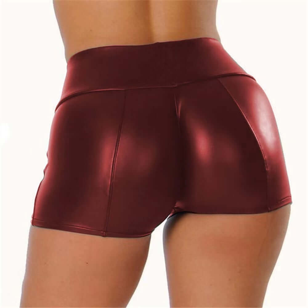 Summer Women Plus Size PU Leather Shorts Black Sexy Bodycon Flexible Faux Leather High Waist Shorts Slim Hot Pants Custom