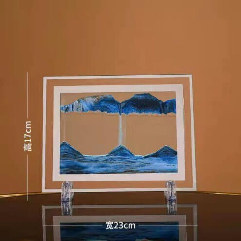 3D Moving Sand Art Picture Round Glass Deep Sea Sandscape In Motion Display Flowing Sand Frame Sand Painting