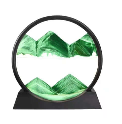 3D Moving Sand Art Picture Round Glass Deep Sea Sandscape In Motion Display Flowing Sand Frame Sand Painting