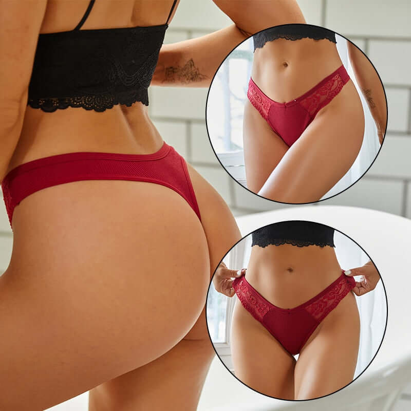 V-Waist Lace Thongs for Women