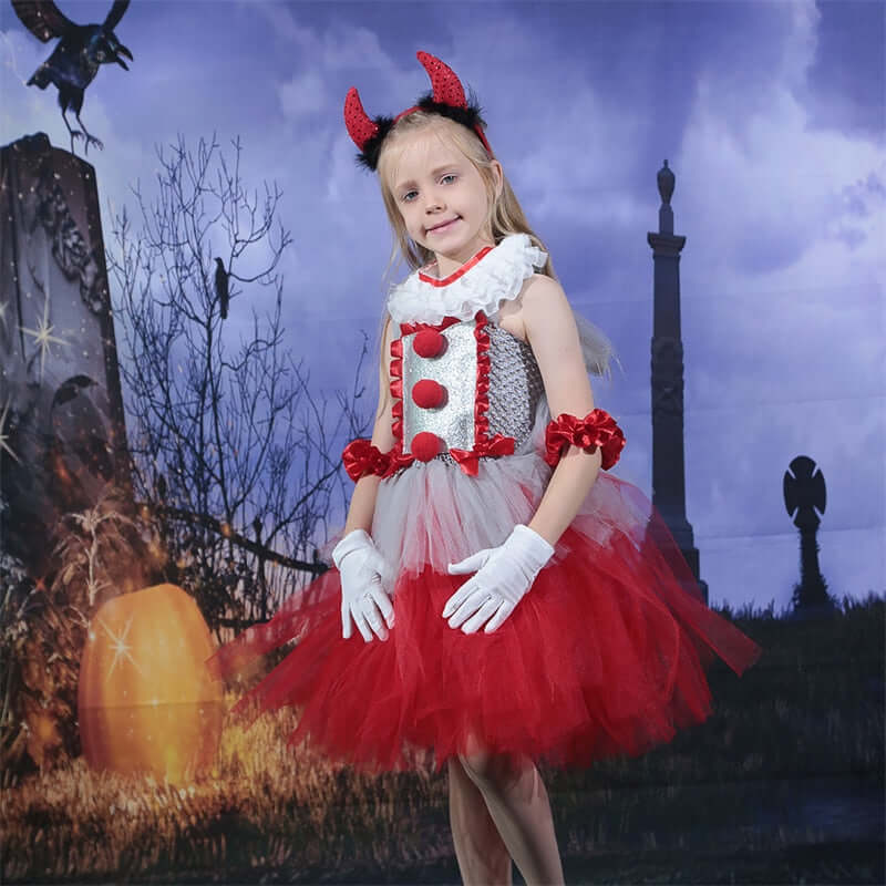 Halloween Costume For Kids Joker Girls Tutu Dress Children's Performance Cosplay Christmas Funny Ghost Clown Girls Party Outfit