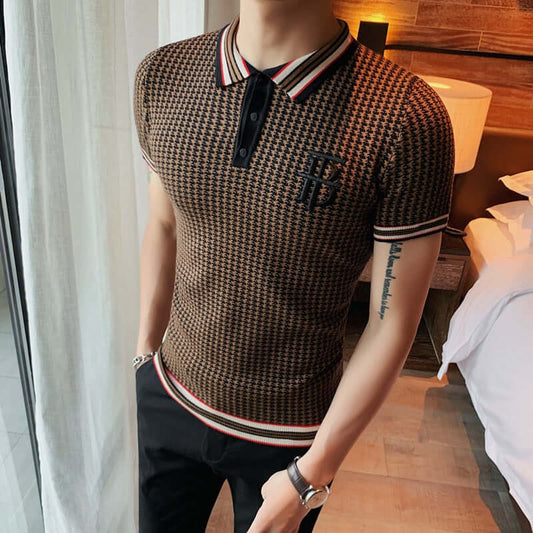 2022 Korean Style Men Summer Leisure Short Sleeves POLO Shirts/Male Slim Fit Business Knit POLO Shirt Homme Tee Plus Size 4XL