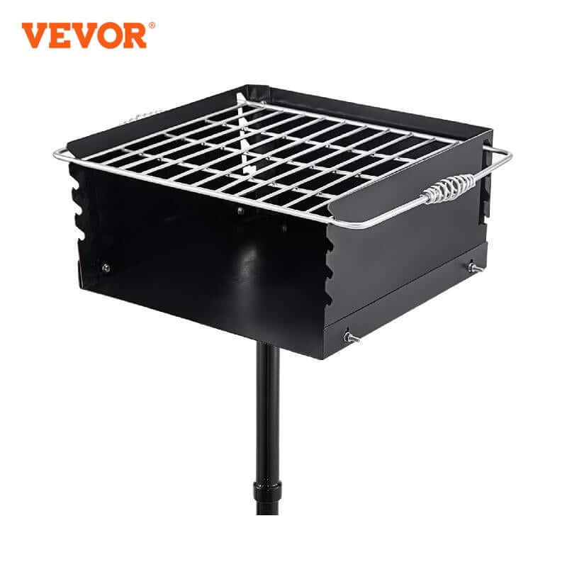 VEVOR Charcoal BBQ Grills Single Post Carbon Meat Grill w/ Cooking Grate 360º Adjustable rotary oven Camping Outdoor Barbecue