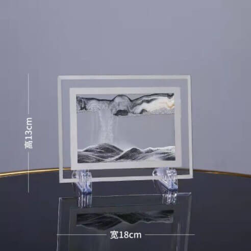 3D Moving Sand Art Picture Round Glass Deep Sea Sandscape In Motion Display Flowing Sand Frame Sand Painting