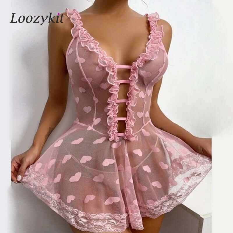 Plus Size Woman Lingerie Sexy Sleepwear Lace Dress Sexy Baby Doll Lingerie Hot Erotic Underwear Nightwear Pajamas Porno Costumes