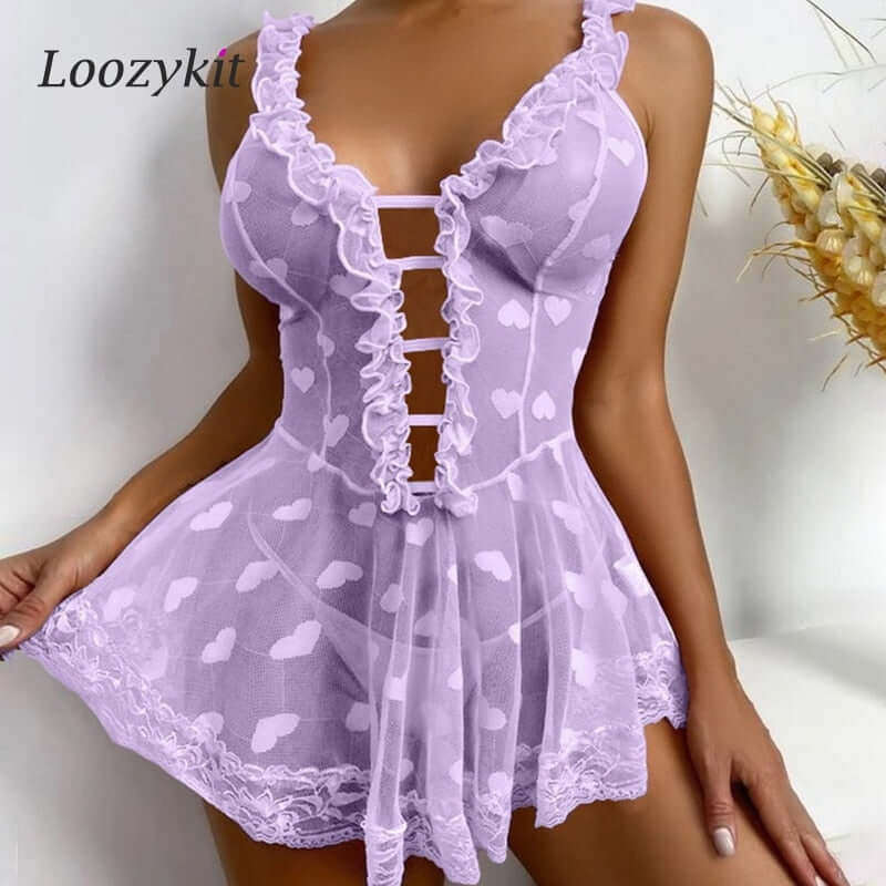 Plus Size Woman Lingerie Sexy Sleepwear Lace Dress Sexy Baby Doll Lingerie Hot Erotic Underwear Nightwear Pajamas Porno Costumes