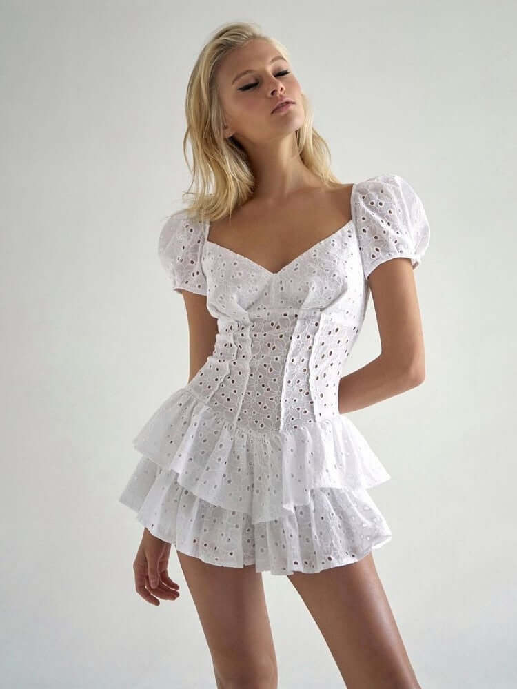 Victoria V-Neck Ruffle Mini Dress