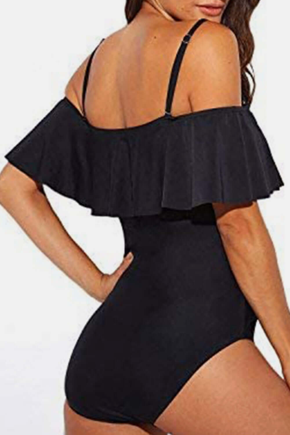 Spaghetti Strap Fold-Over One-Piece Swimsuit