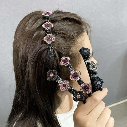 Great Giftable | Sparkling Crystal Stone Braided Hair Clips