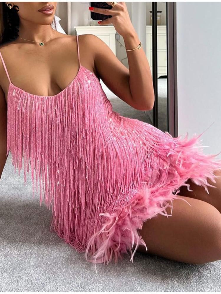 Pink Feather Dress