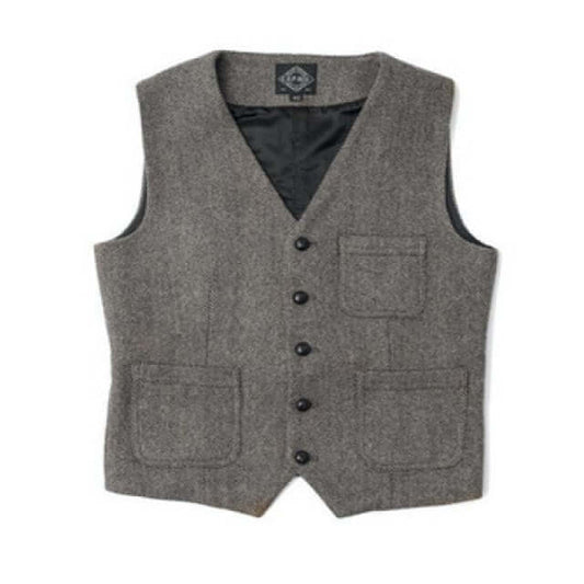 Men's Suit Vest | Single Breasted Wool Blend - Denim or Grey