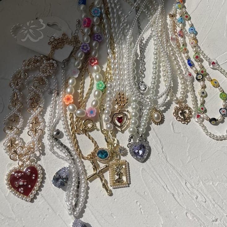 Vintage Beach Pearl Beaded Necklaces