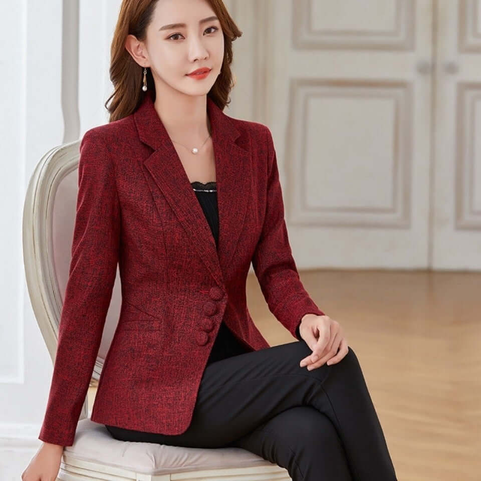 Bytenoisy  6XL Fashion Women Plus Size Blazers Jackets Work Office Lady Suit Slim Single Breasted Business Female Blazer Coats Formal