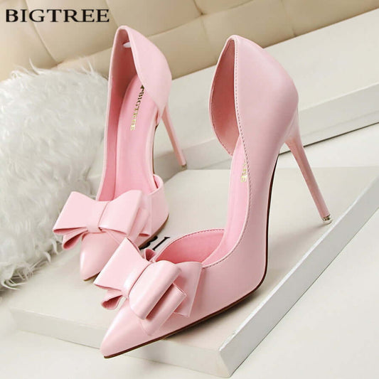 Elegant Fashion Pumps~Lovely Bowknot High-Heeled Shoes 🎁